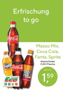 Coca Cola, Fanta, Sprite, Mezzo Mix 0,5L 1,59€